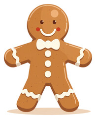 Poster - PNG Smiling gingerbread man illustration