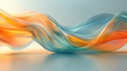 Poster - Abstract Wavy Background with Blue and Orange Gradient