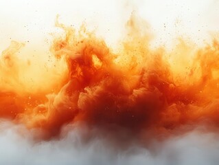 Wall Mural - explosive inferno dramatic burst of fire and flames against pristine white backdrop intense orange and red hues create a mesmerizing display of raw power and primal energy