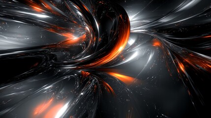 Sticker - a black and orange abstract background with a spiral design