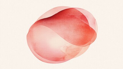 Canvas Print - Abstract Watercolor Red Pink Orange Circles  Shapes On White Background