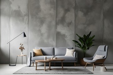 Wall Mural - Elegant Textured Gray Plaster Concrete Wall Design Ideas