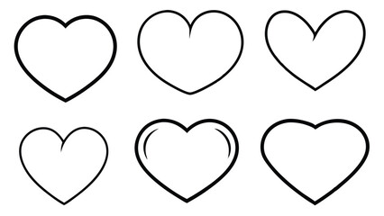 Wall Mural - heart icon set. vector illustration