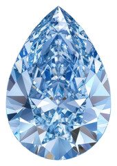 Sticker - PNG Brilliant blue pear-shaped diamond