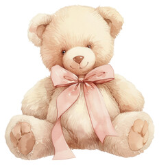 Poster - PNG  Adorable teddy bear with bow