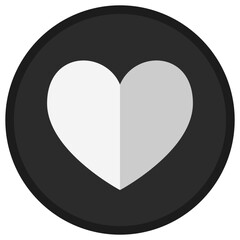 Wall Mural - Love flat icon button isolated on white background.