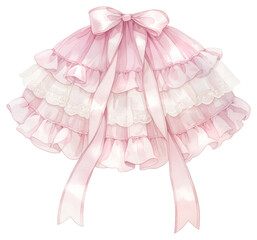 Sticker - Coquette ruffle white skirt clothing apparel blouse.