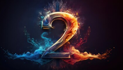 Poster - Colorful Abstract Design Featuring Number Two