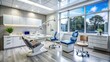 © Four888 - Modern dental clinic with state-of-the-art equipment and sleek interior design offers comprehensive services including routine cleanings, fillings, crowns, and oral surgery.