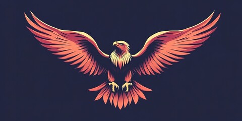 Canvas Print - A logo of an eagle for Independence Day, July 4th, suitable for tattoo design.