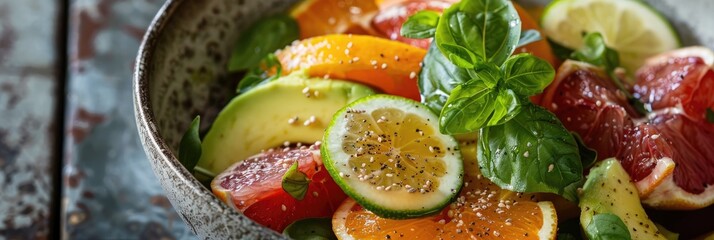 Sticker - Avocado and Citrus Salad with Lime Honey Dressing and Fresh Basil