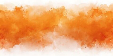 Wall Mural - Abstract orange and white watercolor background on a panoramic canvas, texture, canvas, colorful, gradient, liquid, soft, blend, watercolor, pattern, art, brushstroke, vibrant, backdrop