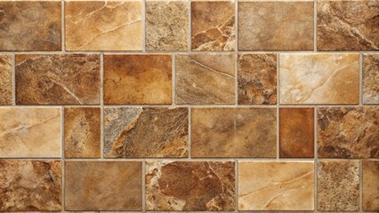 Wall Mural - Ceramic brown tile with a rough abstract stone surface pattern resembling natural earth tones and textures, architecture, renovation, textures, background, construction, rough abstract