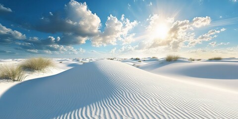 Sticker - White sand dunes landscape background wallpaper 