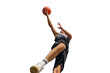 © muse studio - A basketball player leaps into the air, arm outstretched, preparing for a powerful slam dunk.