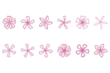 Sticker - Botanical flower design set. Decorative floral icon