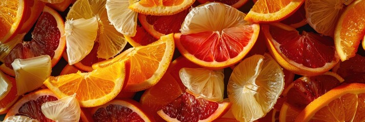 Wall Mural - Abundant Slices of Fruit with High Vitamin C Content