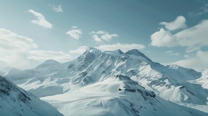 Snowy mountains in winter. Caucasus Mountains,.