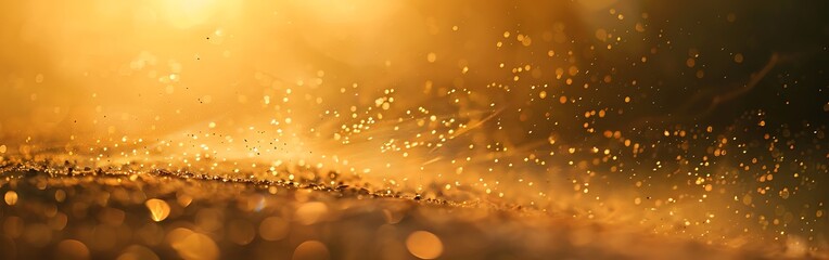 Wall Mural - Golden glittering particles on background.