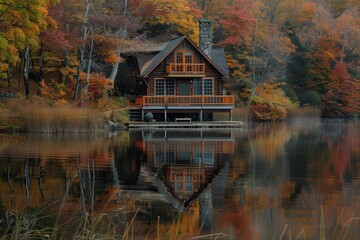 Poster - Serene Lakeside Retreat