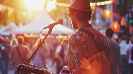 Lively Festival Musician in Action