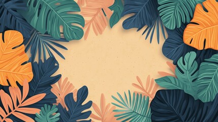 Forest floor flat design top view ground theme cartoon drawing Splitcomplementary color scheme