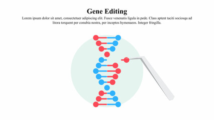 Illustration of precision tool interacting with genetic material.