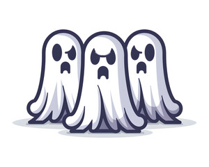 Boo Crew: A trio of grumpy ghosts bring the spooky vibes with their frowning faces and classic Halloween charm. 