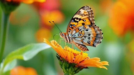 Sticker - Butterfly on Flower