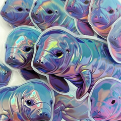 Wall Mural - seals animals marine ocean aquatic baby cute colorful illustration digital art graphic cartoon sea wildlife nature seal pups artistic aquatic animals vibrant fun 