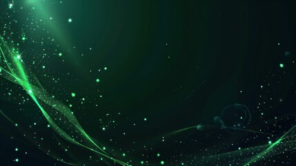 Wall Mural - Abstract Green Glow with Light Effects