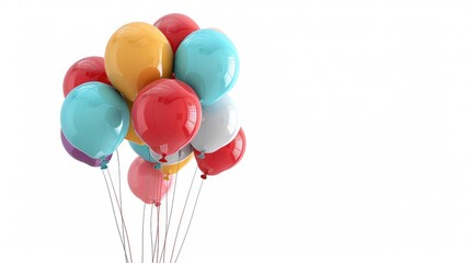 Sticker - A bunch of colorful balloons, tied together, against a white background.