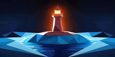 Towering lighthouse in a futuristic, digital world. Evolving technology and the potential for progress. A guide, inspiring innovation and leadership towards a brighter future (12)