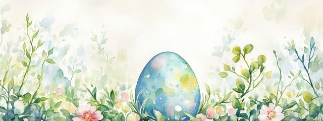 Wall Mural - Charming watercolor illustration of an Easter egg ornament