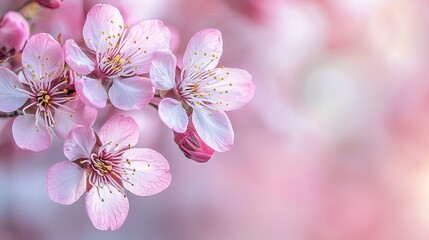 Wall Mural - Delicate Pink Blossom Macro Photography   Spring Flower Background