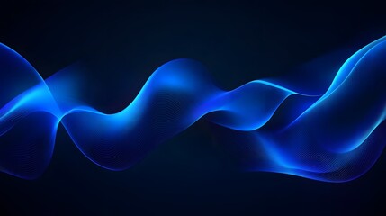 Abstract Blue Wave Background, Glowing Effect, Digital Technology Concept for Design