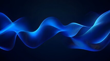 Abstract Blue Wave Background, Glowing Effect, Digital Technology Concept for Design