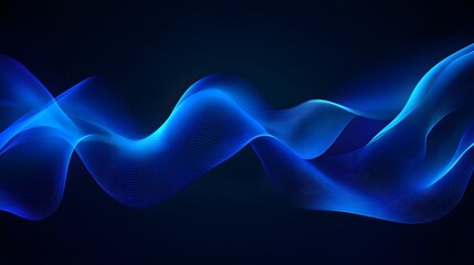 Abstract Blue Wave Background, Glowing Effect, Digital Technology Concept for Design