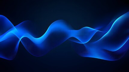 Abstract Blue Wave Background, Glowing Effect, Digital Technology Concept for Design