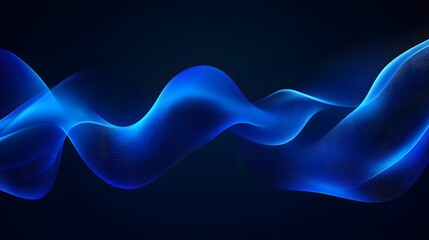 Abstract Blue Wave Background, Glowing Effect, Digital Technology Concept for Design