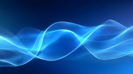 Abstract Blue Wave Background, Vibrant Dark Contrast, Elegant Modern Design for Digital Tech Content