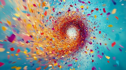 Wall Mural - Confetti Vortex: A Celebration of Color