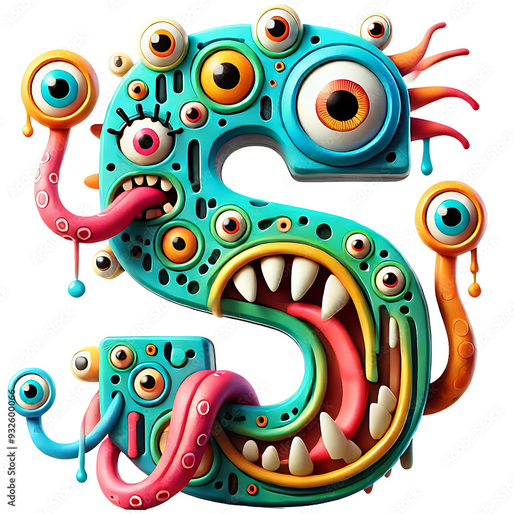 Monster Alphabet PNG | Cute Monster Doodle Letters | Birthday Monster ...