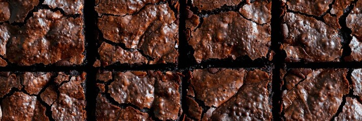 Poster - Indulgent dark chocolate brownie featuring a dense, fudgy consistency