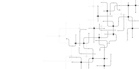 Aufkleber - Vector abstract technology on a white background. High-tech circuit board connection system, circuit diagram on white background.
