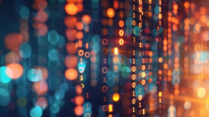 Binary Code with Bokeh Lights