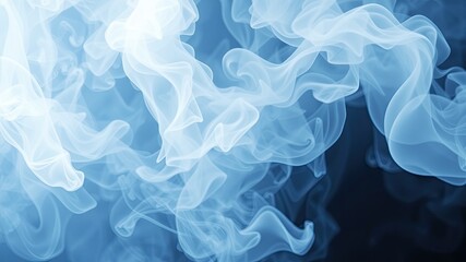 Wall Mural - Smoke on black, wavy smoke on black isolated background, wavy smoke and black screen wallpaper,