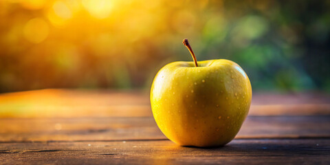 Yellow apple with full depth of field