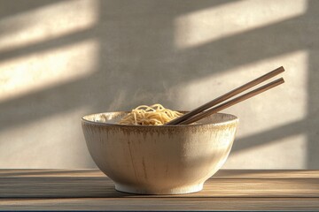 Poster - Noodle bowl and chopsticks