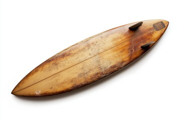 Wall Mural - Old surfboard alone on white background